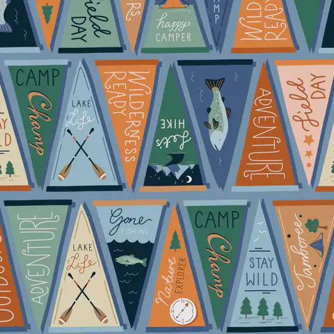 Backwoods & Boots - Field Pennants QC in Blue