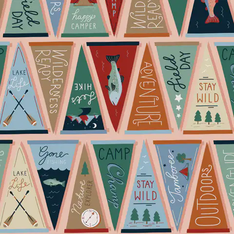 Backwoods & Boots - Field Pennants QC in Pink