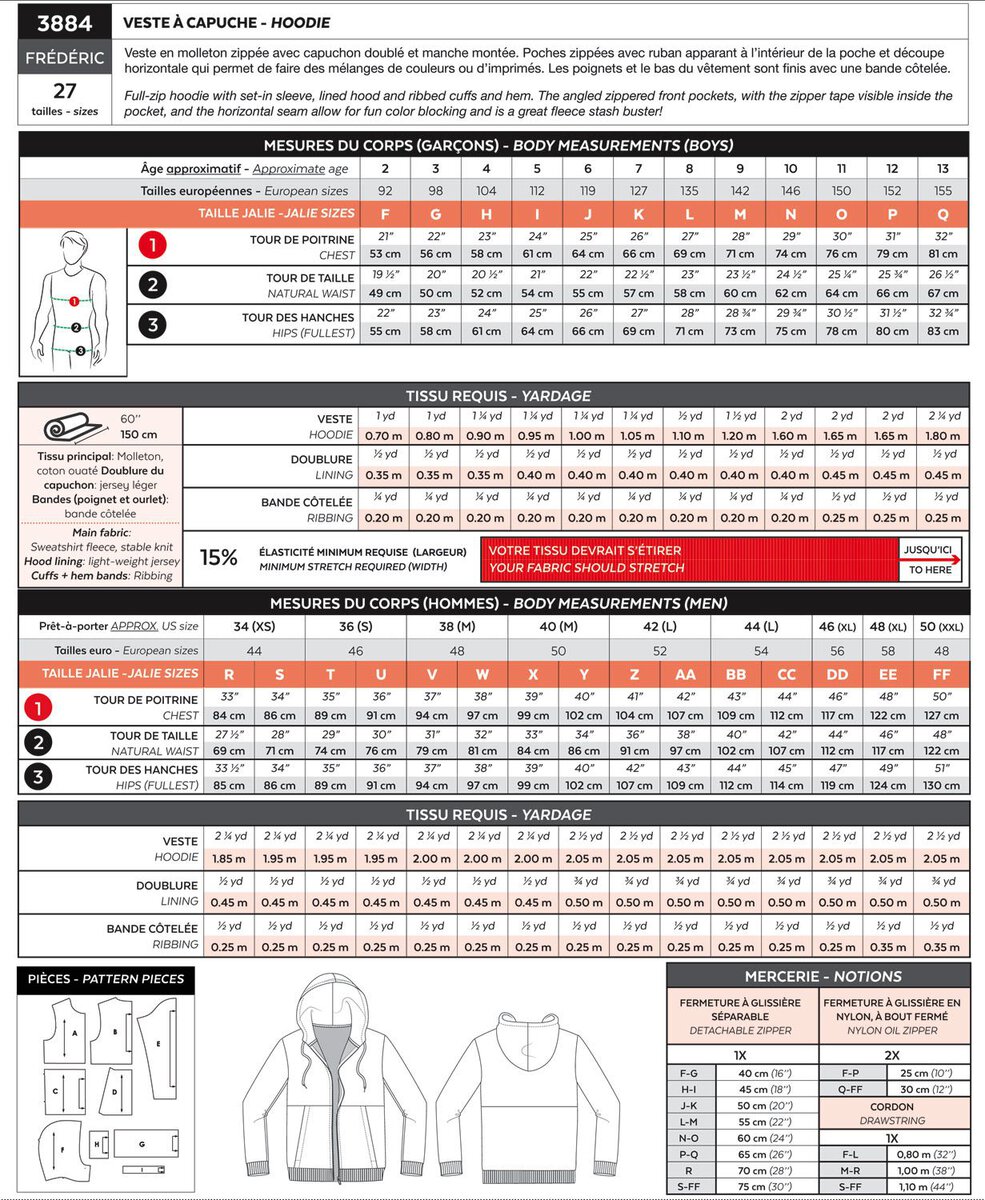 Jalie 3884 Frederic Hoodie Pattern - Image 5