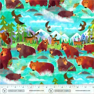 Alternative view of Animal Kingdom - Bathing Bears QC in Turquoise