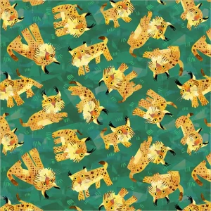 Animal Kingdom - Solitary Lynx QC in Pine Green