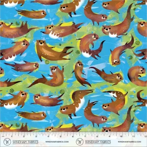 Alternative view of Animal Kingdom - Swimming Otters QC in Cyan