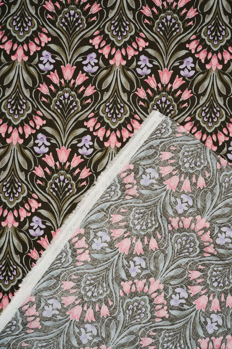 Art Nouveau Cotton Shirting in Onyx - Image 3