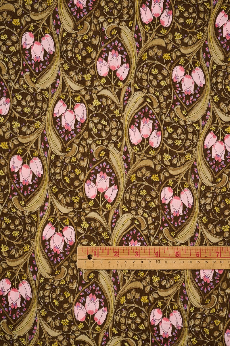 Art Nouveau Cotton Shirting in Chocolate - Image 2