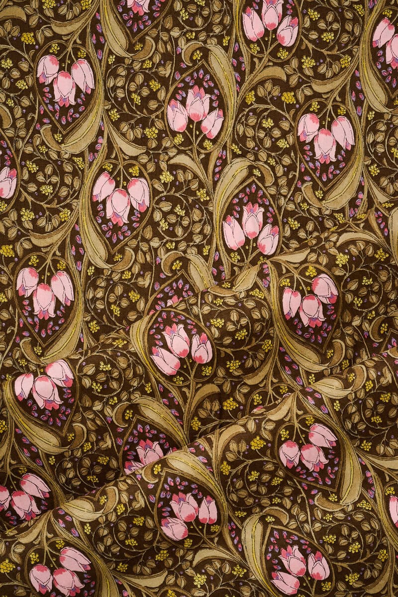 Art Nouveau Cotton Shirting in Chocolate