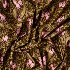 Art Nouveau Cotton Shirting in Chocolate - Image 4