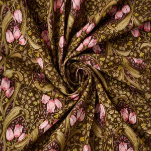 Art Nouveau Cotton Shirting in Chocolate - Image 5