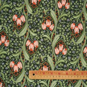 Art Nouveau Cotton Shirting in Forest - Image 2