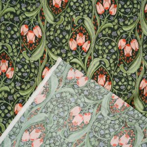 Art Nouveau Cotton Shirting in Forest - Image 3