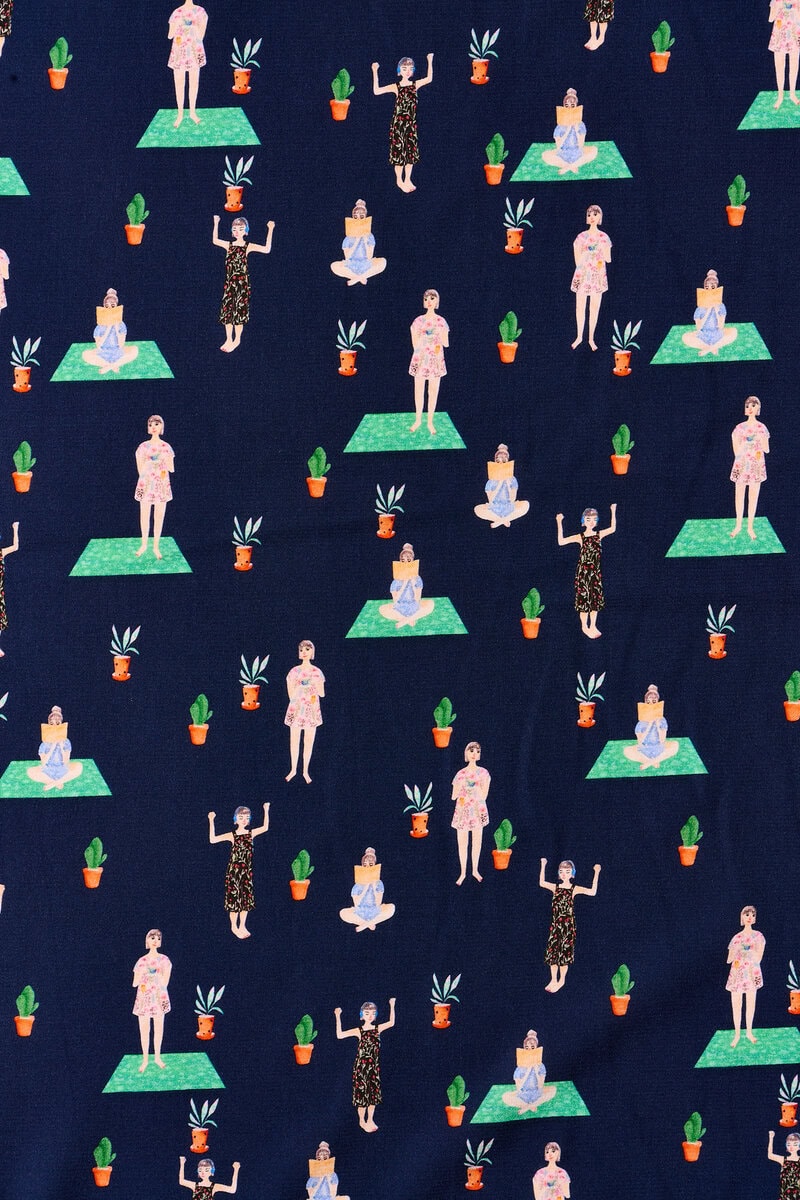 Designer Relaxation Rayon in Navy - Image 2