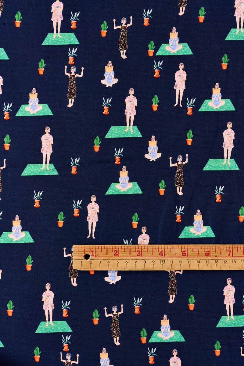 Designer Relaxation Rayon in Navy - Image 3