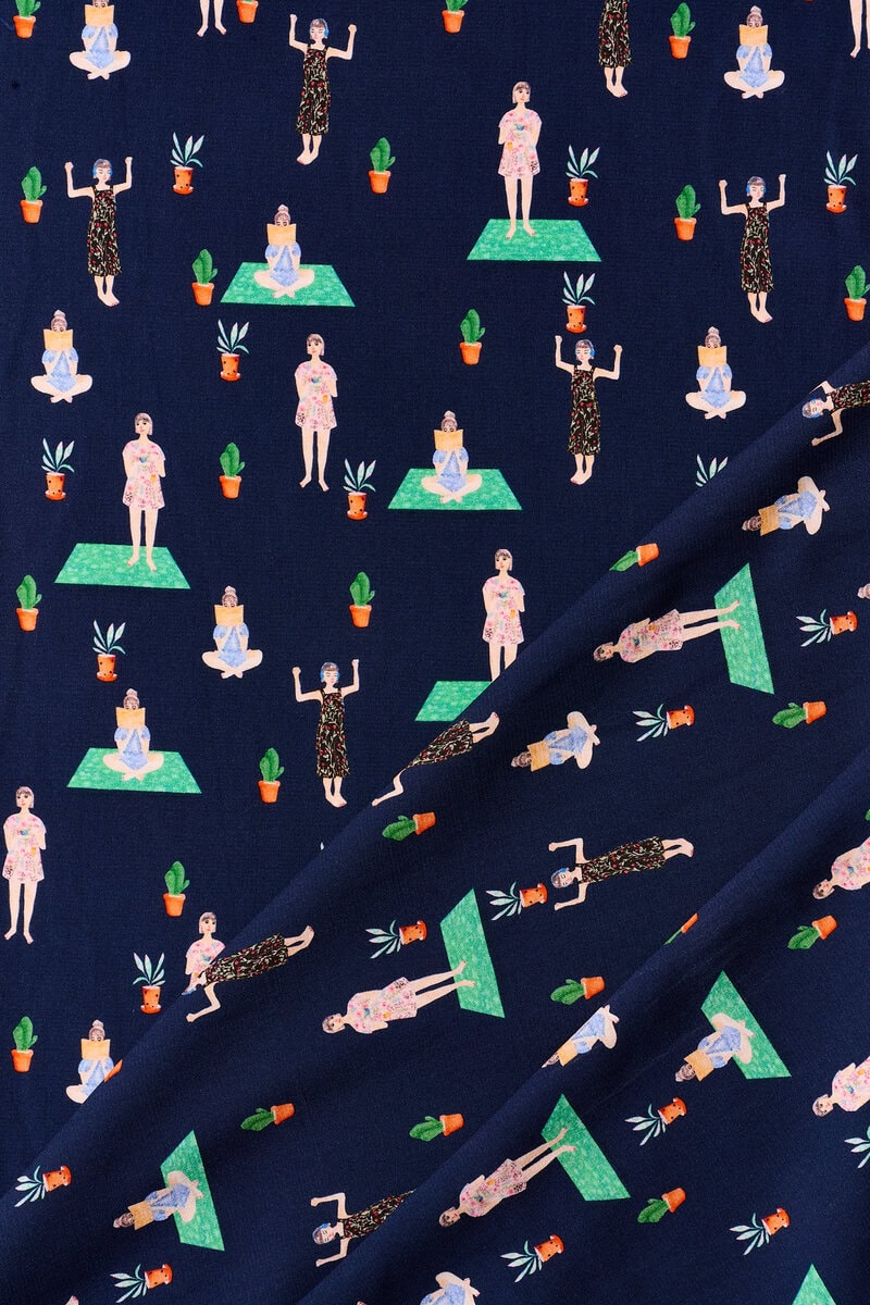 Designer Relaxation Rayon in Navy