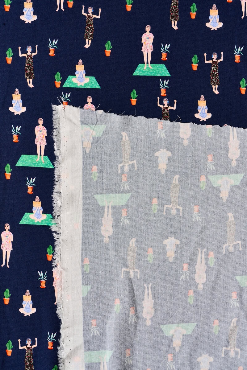 Designer Relaxation Rayon in Navy - Image 4