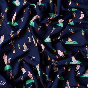 Designer Relaxation Rayon in Navy - Image 5