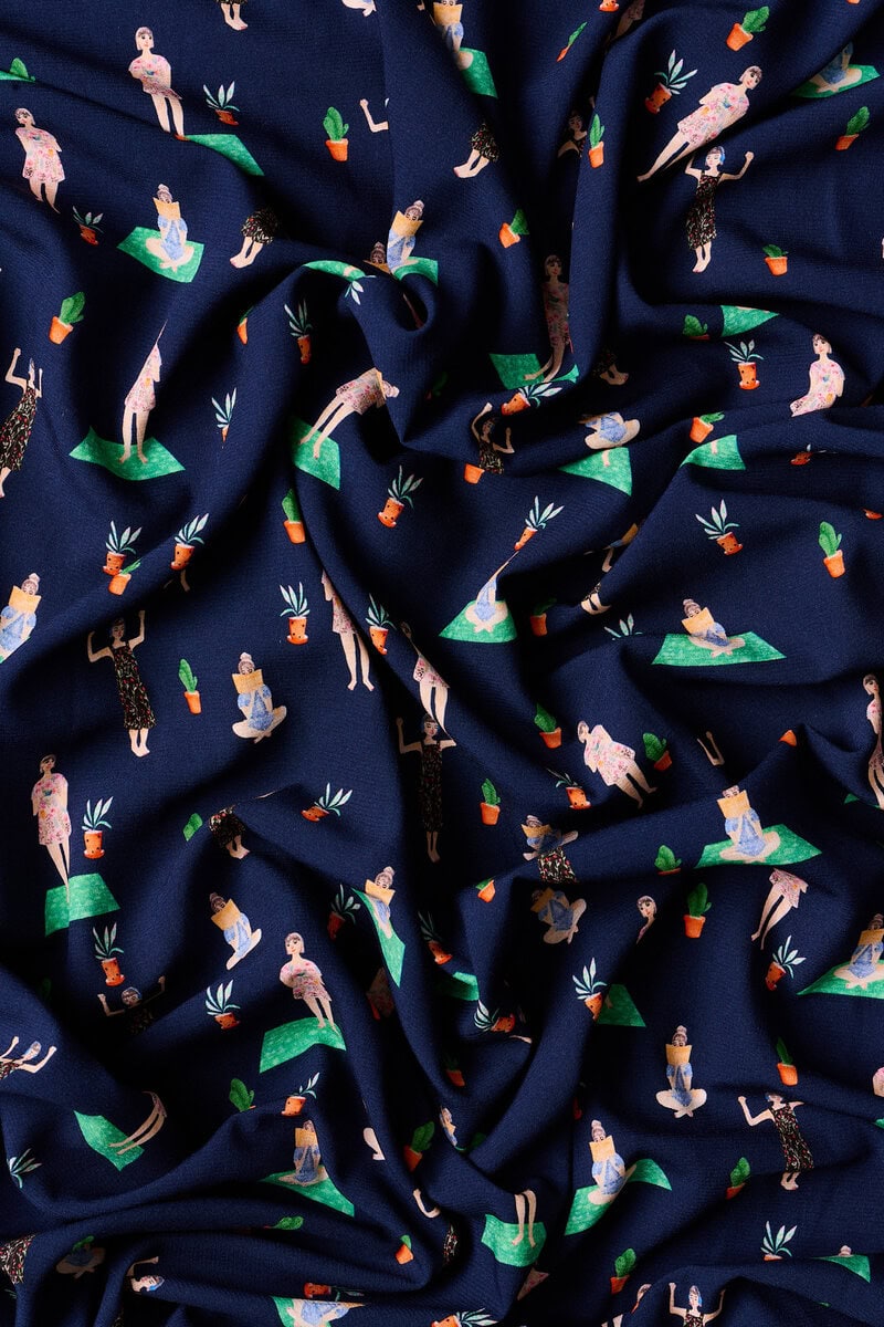 Designer Relaxation Rayon in Navy - Image 5