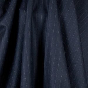 Midweight Pinstripe Italian Wool in Navy - Image 4