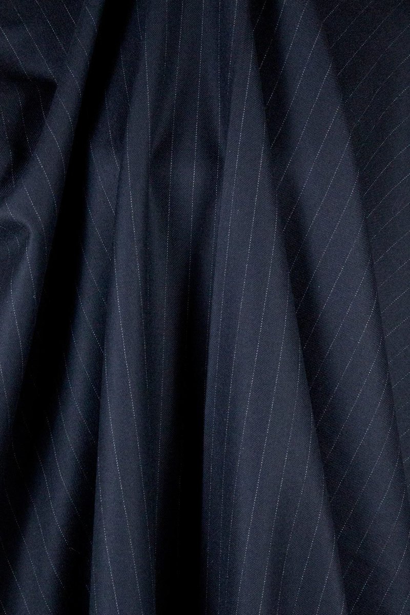 Midweight Pinstripe Italian Wool in Navy - Image 4