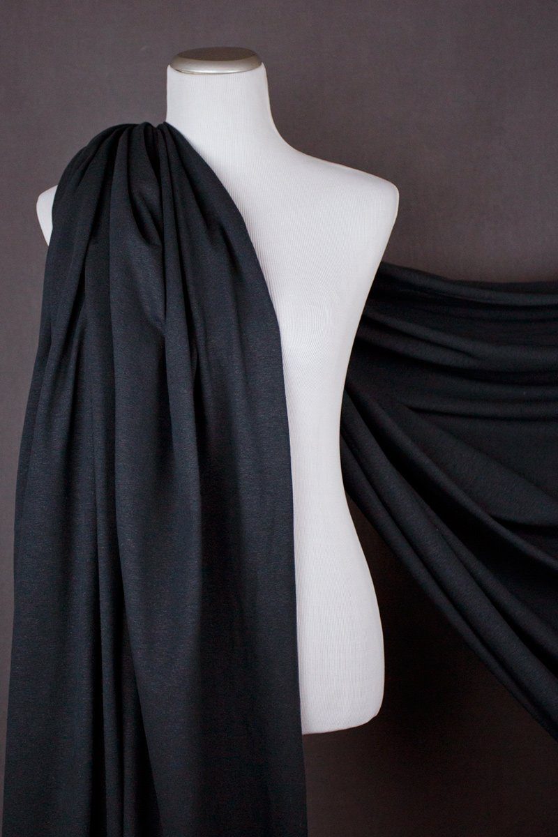 Organic Hemp Cotton Jersey in Black