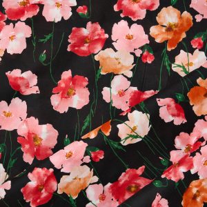 Flownny Poppy Lawn in Black