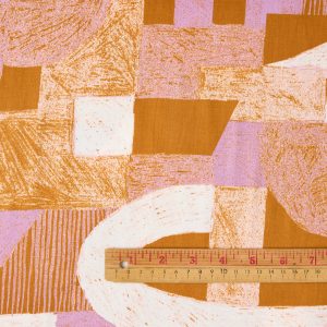 Lightweight Cotton Twill in Golden Abstraction - Image 2
