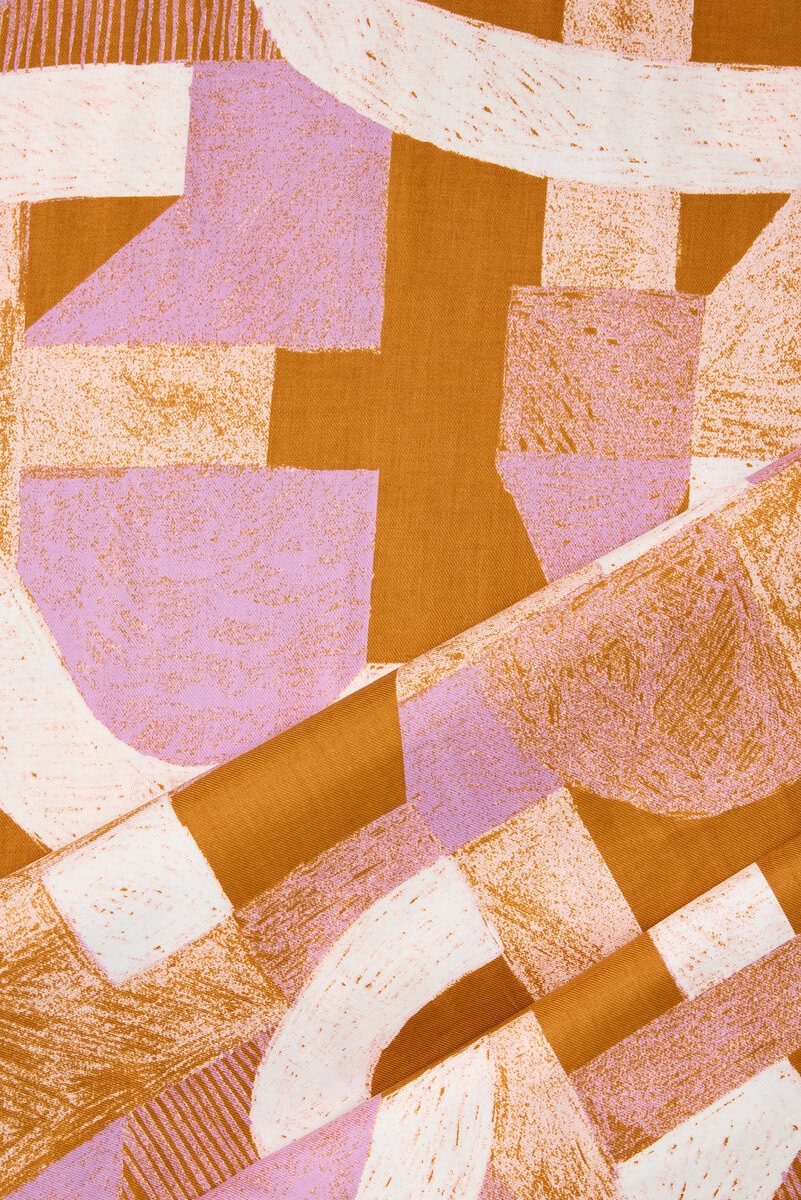 Lightweight Cotton Twill in Golden Abstraction