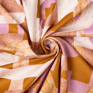 Lightweight Cotton Twill in Golden Abstraction - Image 6