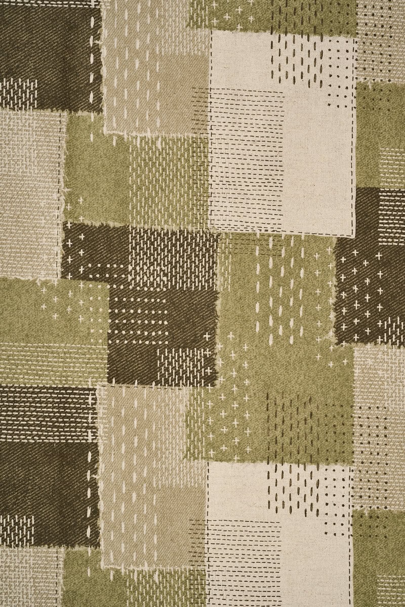 Sashiko Cotton/Linen Canvas in Green - Image 2