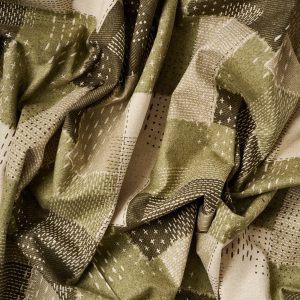Sashiko Cotton/Linen Canvas in Green - Image 4