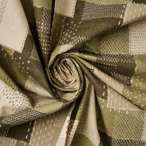 Sashiko Cotton/Linen Canvas in Green - Image 5