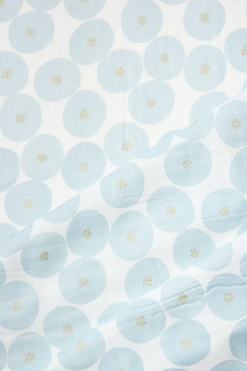 Muddy Works Dots Double Gauze in Mist