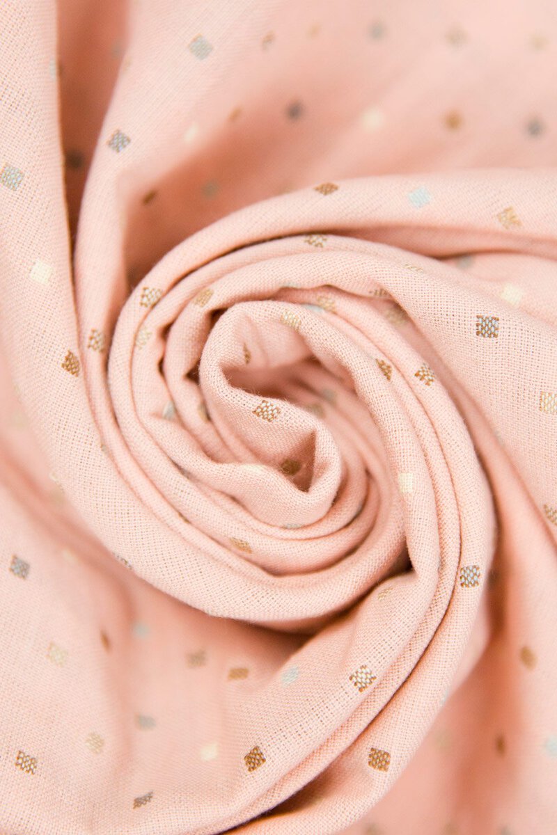 Nikko Embroidered Cotton in Peach - Image 2