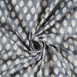 Flownny Calico Cotton Lawn in Natural/Charcoal - Image 5