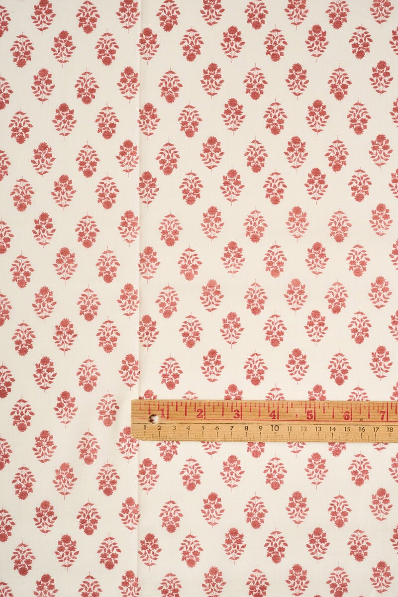 Flownny Calico Cotton Lawn in Red/Natural - Image 2