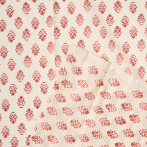 Flownny Calico Cotton Lawn in Red/Natural - Image 3