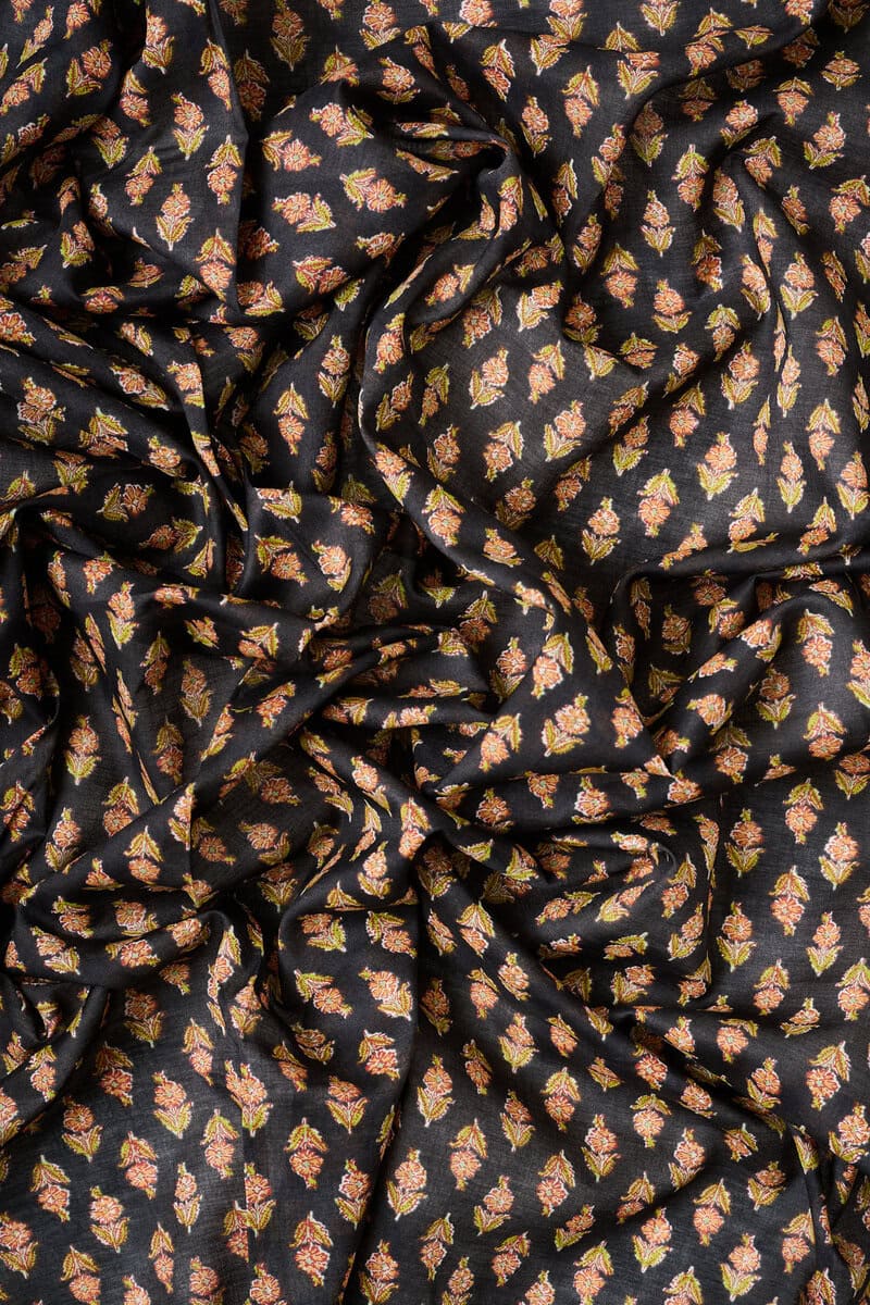 Flownny Sarasa Cotton Lawn in Black - Image 4
