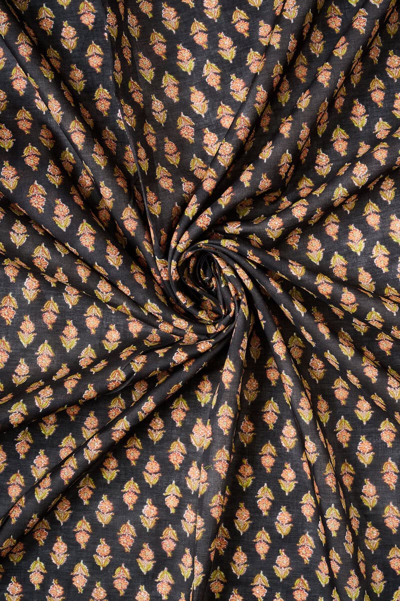 Flownny Sarasa Cotton Lawn in Black - Image 5