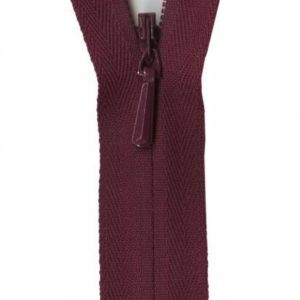14" YKK Invisible Zipper in Burgundy