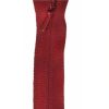 14" YKK Invisible Zipper in Cranberry