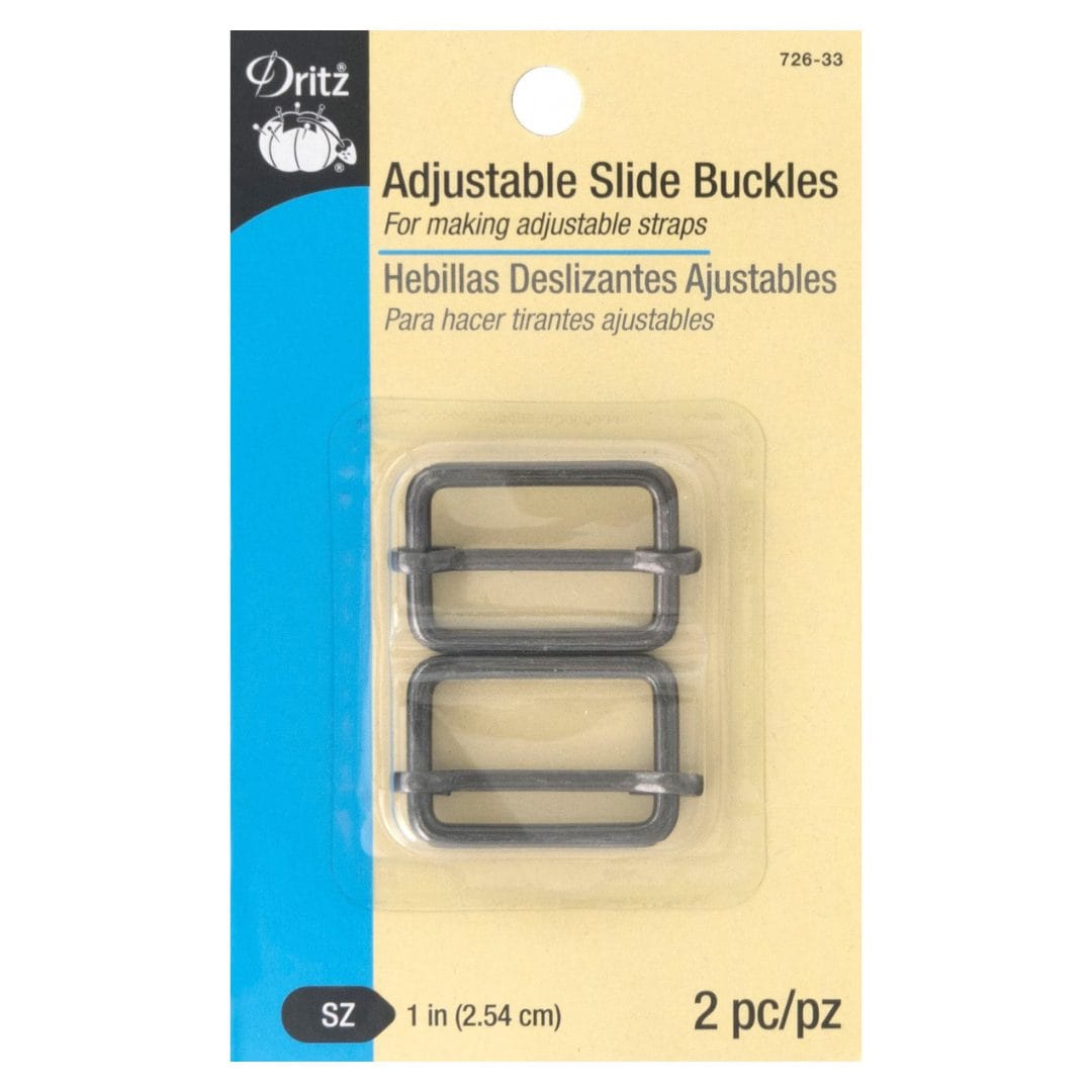 1" Rectangle Buckle Slider Set in Gunmetal