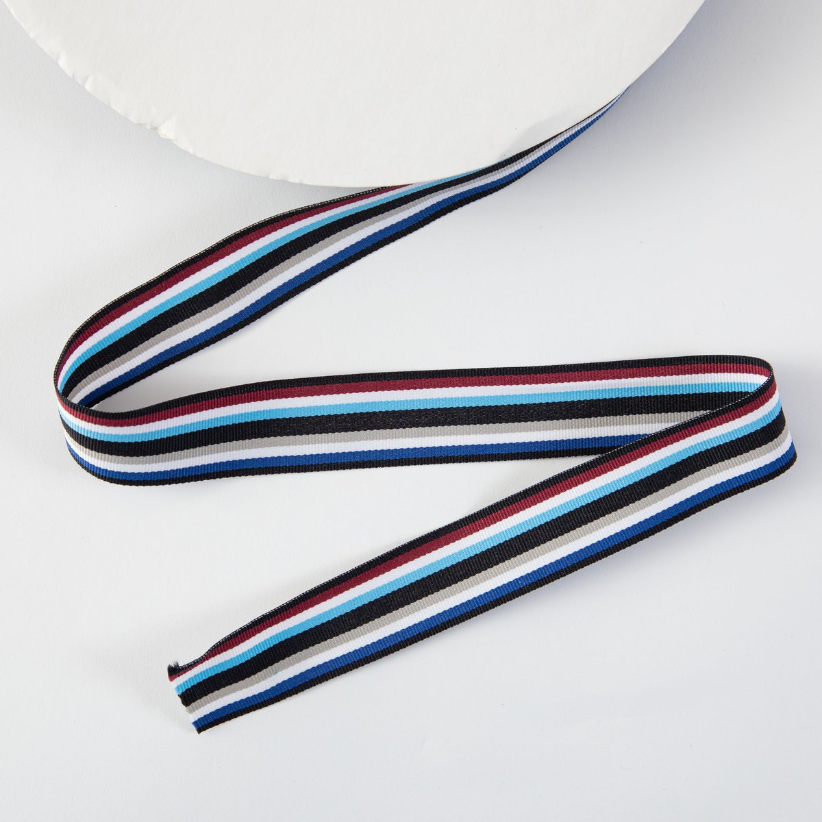 1in Grosgrain Ribbon in Blue Stripes