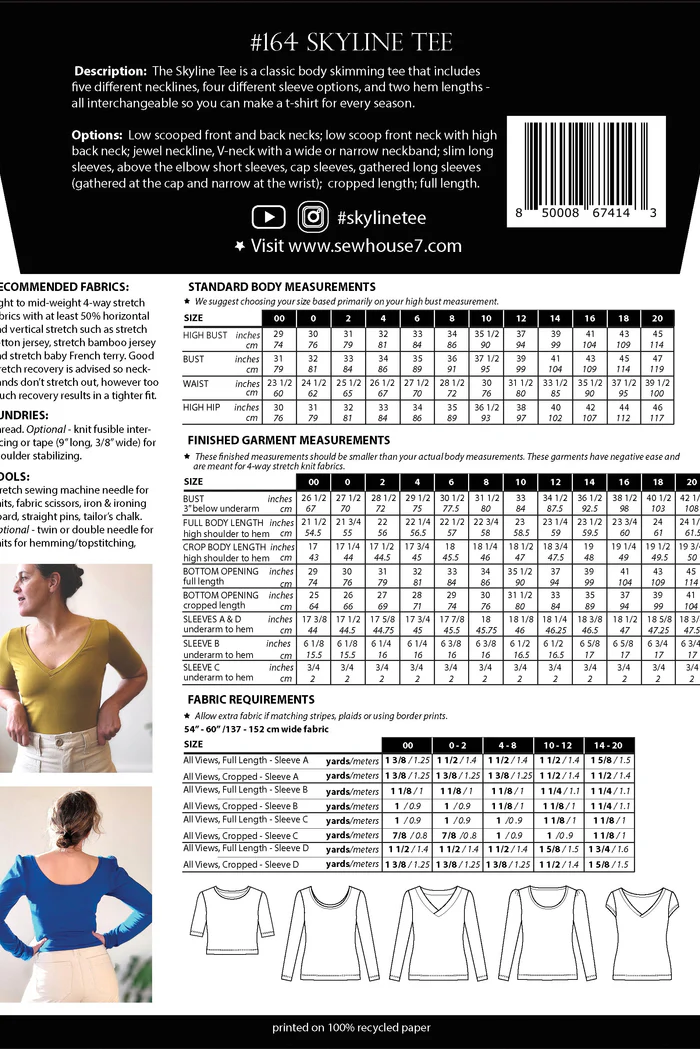 Sew House Seven Skyline Tee Pattern (2 Sizes Available) - Image 14