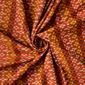 Warp & Weft Mystic Fable - Flowers Cotton in Terracotta - Image 5