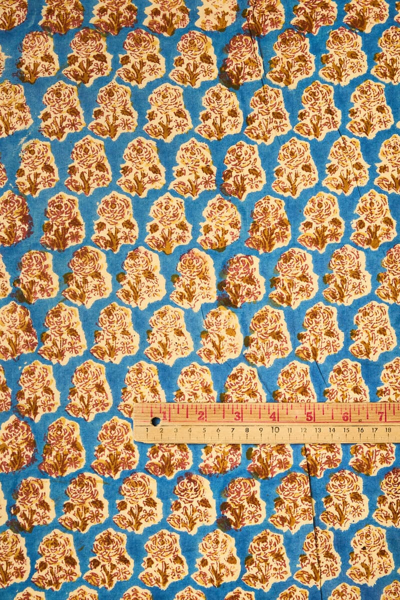 Block Print Indian Cotton in Dilly - Image 2