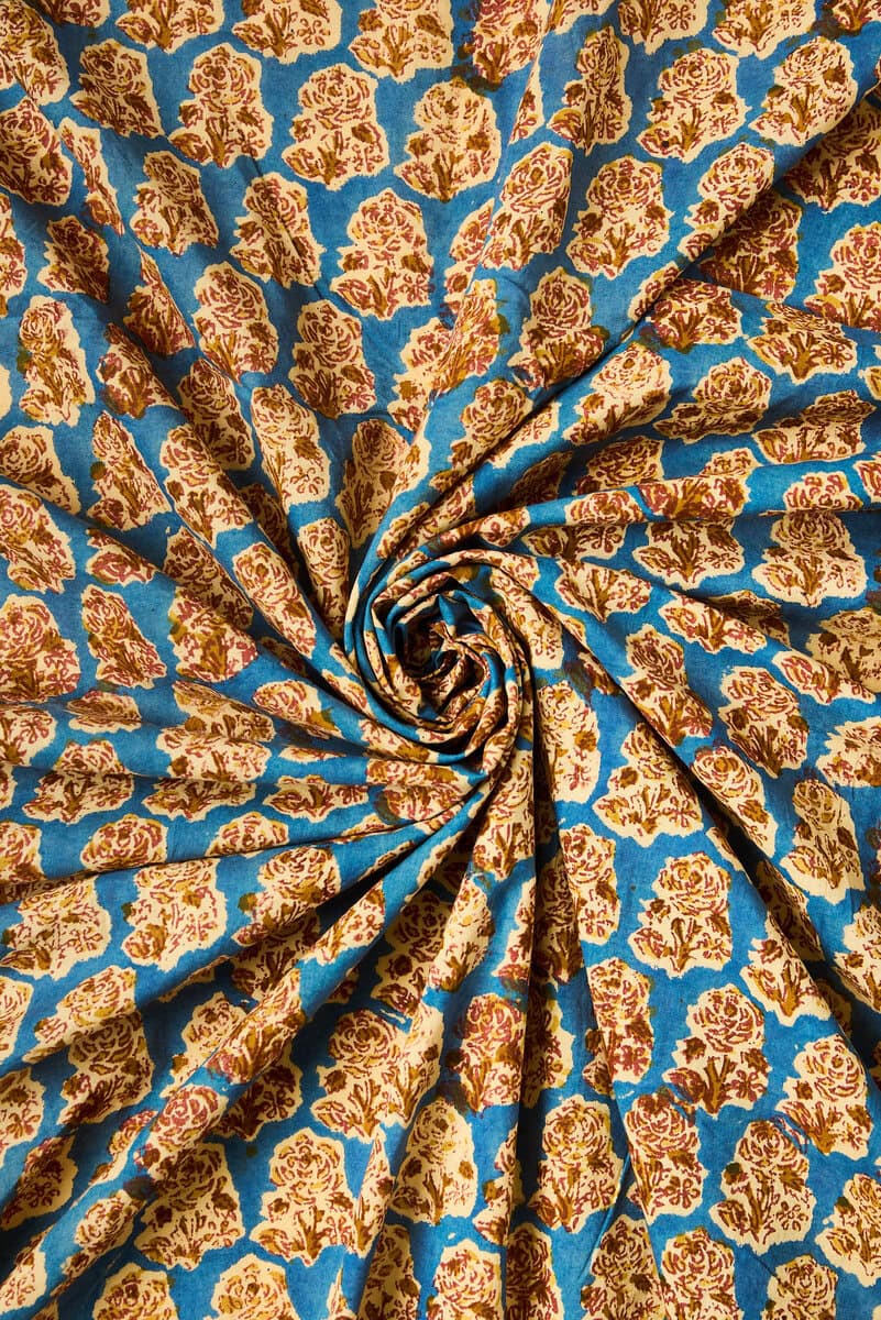 Block Print Indian Cotton in Dilly - Image 5