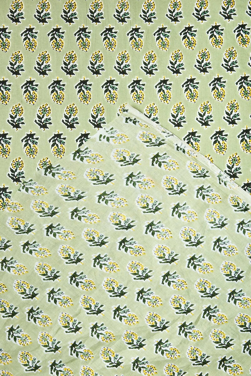 Block Print Indian Cotton in Orla Sweet - Image 3