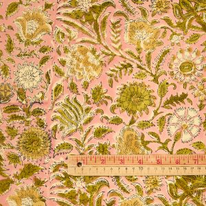 Block Print Indian Cotton in Maricel Pinks - Image 2