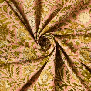 Block Print Indian Cotton in Maricel Pinks - Image 5
