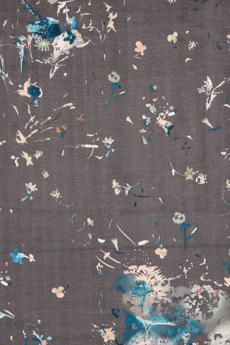 Nani IRO Double Gauze in Charcoal Floral - Image 4
