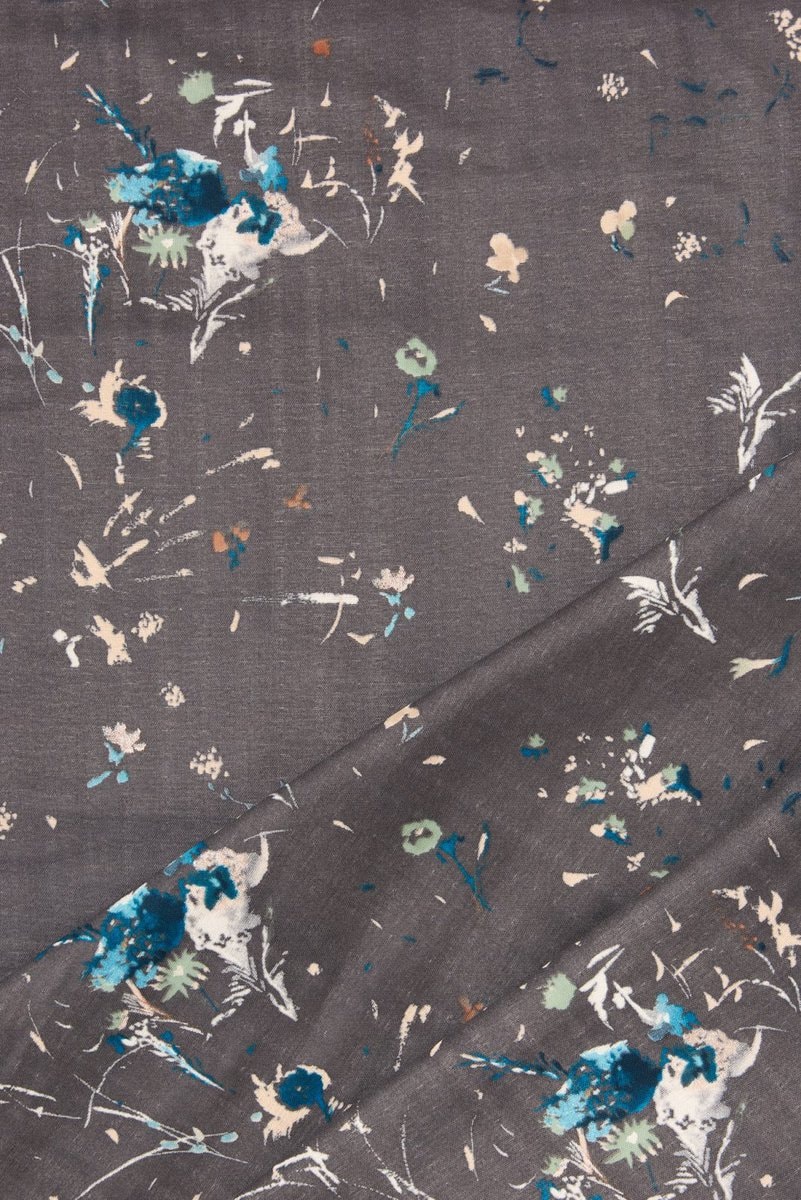 Nani IRO Double Gauze in Charcoal Floral