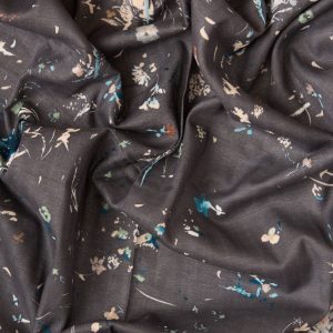 Nani IRO Double Gauze in Charcoal Floral - Image 5